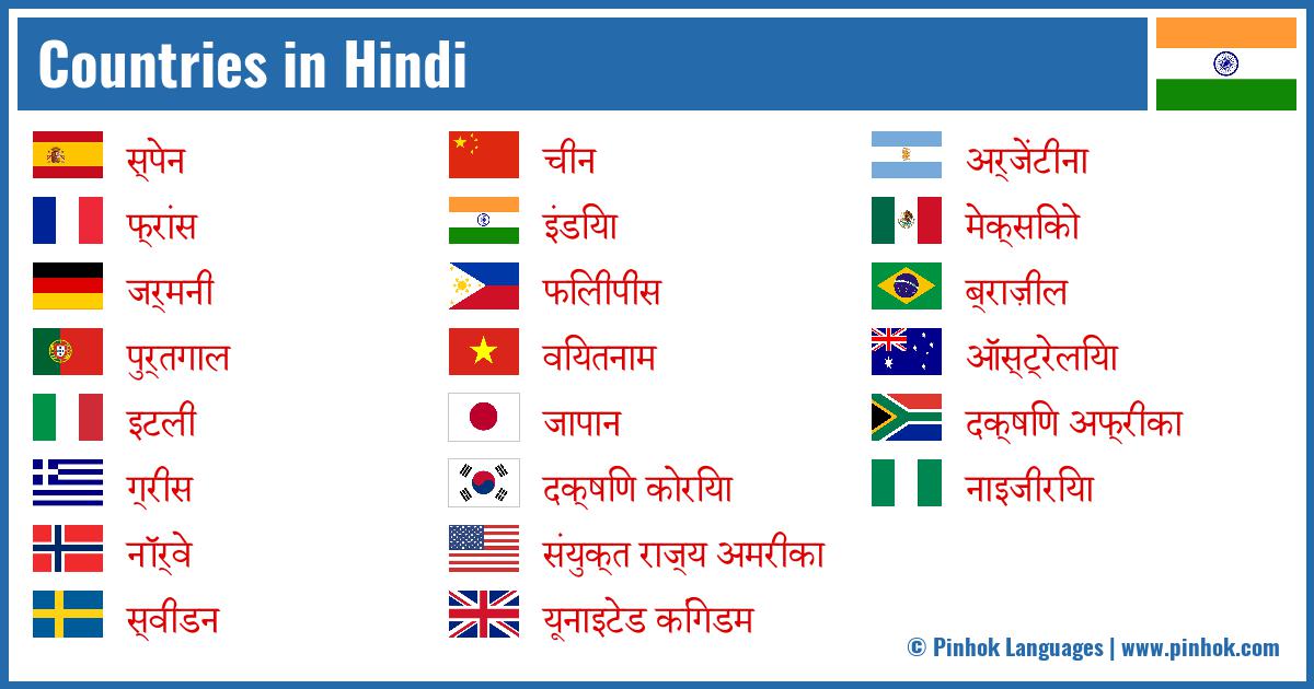 Countries in Hindi