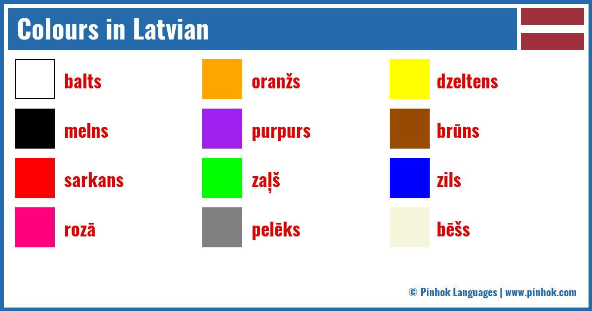 Colours in Latvian