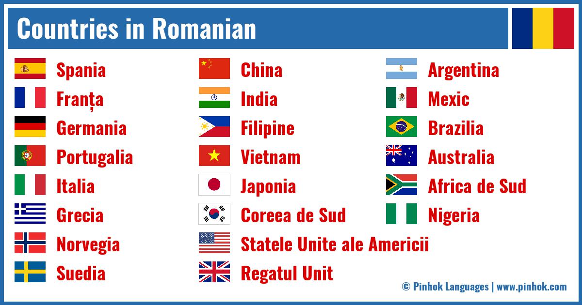 Countries in Romanian