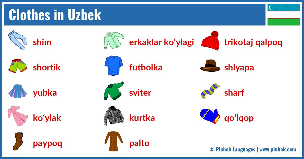 Clothes in Uzbek