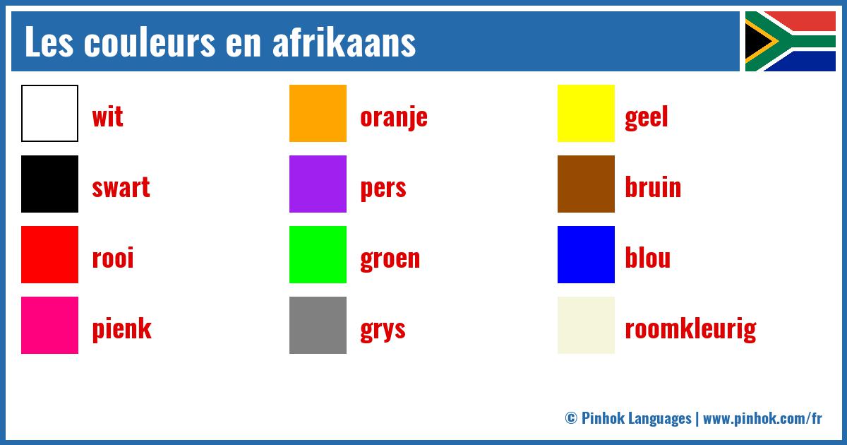 Les couleurs en afrikaans