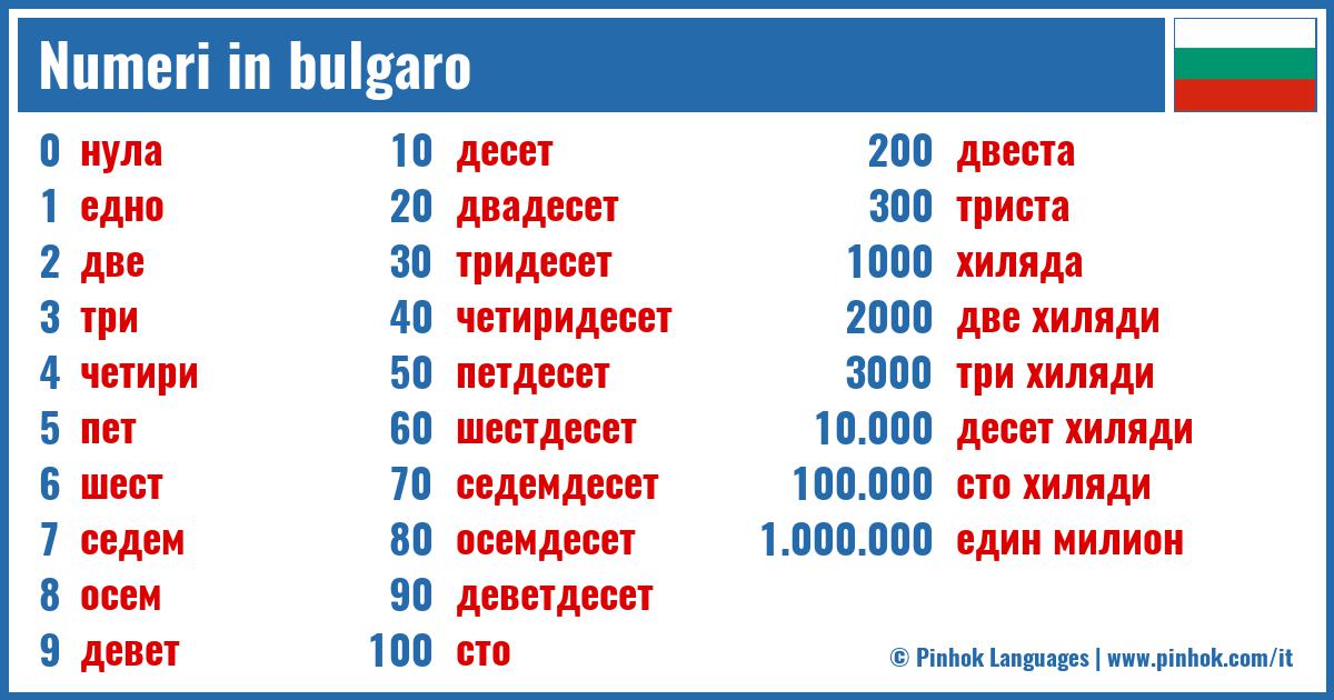 Numeri in bulgaro