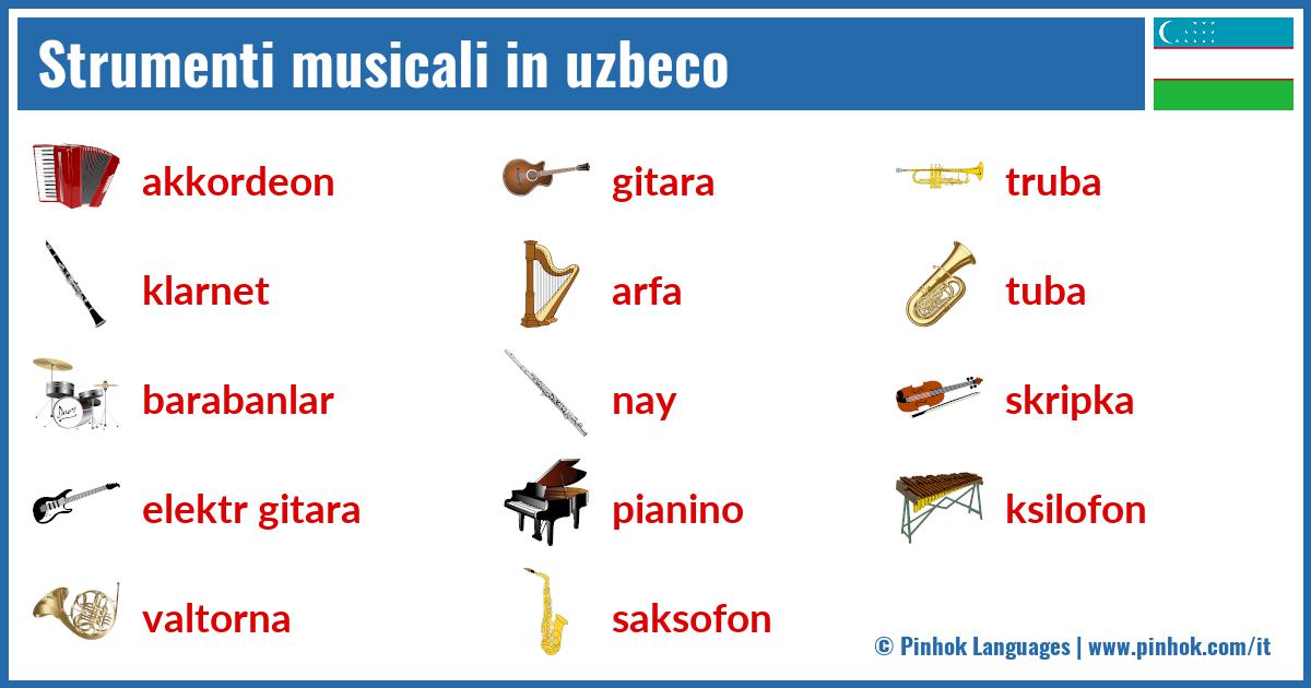 Strumenti musicali in uzbeco