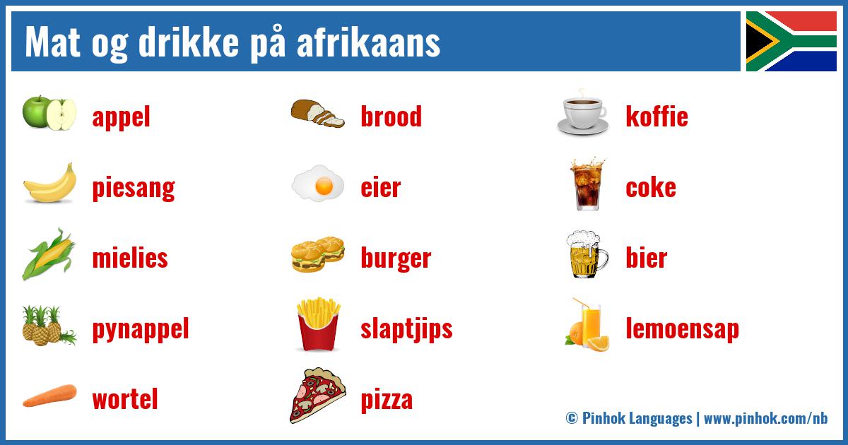 Mat og drikke på afrikaans