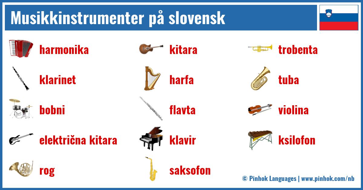 Musikkinstrumenter på slovensk