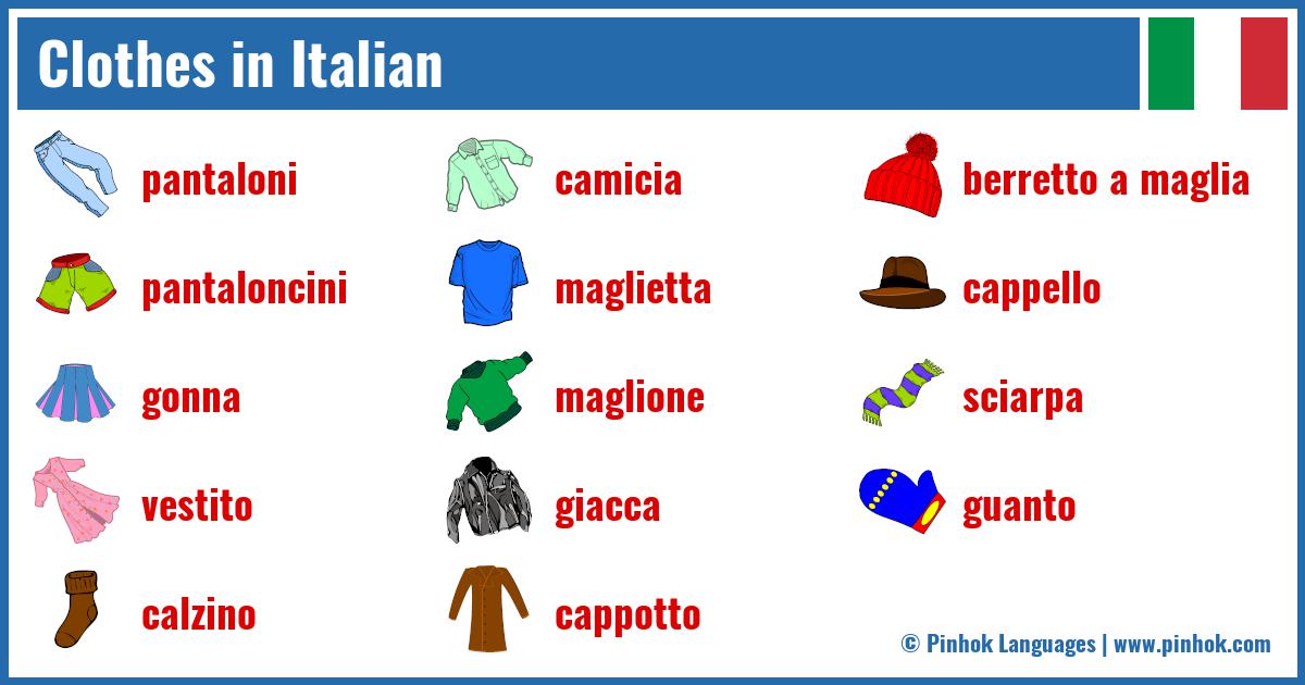 Clothes in Italian: 257 Words and Phrases To Find the Perfect