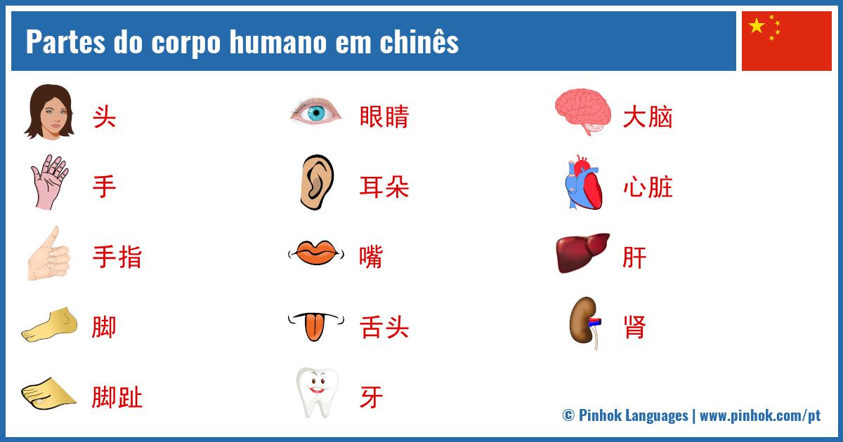Partes do corpo humano em chinês