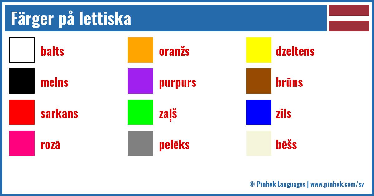 Färger på lettiska